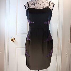 Forever 21 NWOT Black Purple Sequins Cocktail Formal Mini Dress Women's Size M